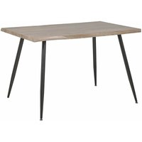 Esstisch Braun MDF-Platte Holzoptik für 4 Personen 120x80 cm rechteckig mit Metallgestell in Schwarz Wohnzimmer Esszimmer Wohnküche - Schwarz von BELIANI