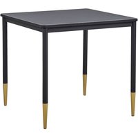 Esstisch Schwarz und Gold 80 x 80 cm mdf glänzende Tischplatte mit Metallbeinen Modern Glamour Stil Küche Esszimmer Wohnzimmer Wohnküche von BELIANI