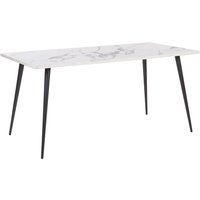 Esstisch Weiß / Schwarz aus Spanplatte und Metall in Marmoroptik Wohnzimmer Esszimmer Salon Küche Rechteckig Minimalistisch Modern von BELIANI