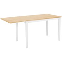 Esstisch Weiß mit Braun 75 x 119 cm Verlängerbar Ausziehbare Tischplatte Lackiert Rechteckig Klassisch Landhausstil von BELIANI