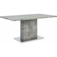 Esstisch Grau Silber 90 x 160 cm mdf Tischplatte Metallfüßen Rechteckig Betonoptik Modern Scandinavien Stil - Grau von BELIANI