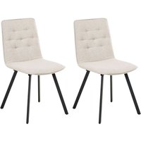 Esszimmerstühle 2er Set Hellbeige Stoff Gepolstert mit Schwarzen Beinen Ohne Armlehnen Modern Polsterstühle Küchenstühle Esszimmer Küche Esszimmerstühle 2er Set Hellbeige Stoff Gepolstert mit Schwarzen Beinen Ohne Armlehnen Modern Polsterstühle Küchenstühle Esszimmer Küche von BELIANI