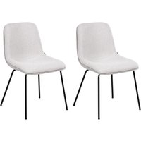 Esszimmerstühle 2er Set Hellgrau Stoff Gepolstert mit Schwarzen Beinen Ohne Armlehnen Modernes Design Polsterstühle Küchenstühle Esszimmer Küche von BELIANI