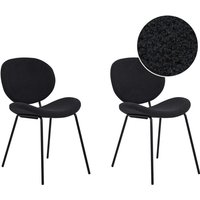 Esszimmerstühle 2er Set Schwarz aus Bouclé Schwarze Beine Modernes Retro Design für Esszimmer von BELIANI
