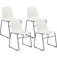 Beliani - Esszimmerstühle 4er Set Weiß aus Kunststoff Schwarze Beine Ohne Armlehnen Modernes Design Stapelbar Konferenzstühle für Esszimmer Büro von BELIANI