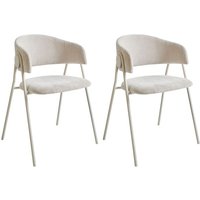 Esszimmerstuhl 2er Set ALANSON Chenillegewebe Hellbeige Esszimmerstuhl 2er Set ALANSON Chenillegewebe Hellbeige von BELIANI