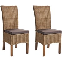 Esszimmerstuhl 2er Set ANDES Rattan Braun Esszimmerstuhl 2er Set ANDES Rattan Braun von BELIANI