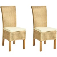 Esszimmerstuhl 2er Set ANDES Rattan Naturfarben Esszimmerstuhl 2er Set ANDES Rattan Naturfarben von BELIANI