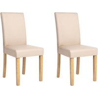 Esszimmerstuhl 2er Set BROADWAY Kunstleder Beige von BELIANI