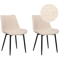 Esszimmerstuhl 2er Set Beige Bouclé Stoffbezug mit Schwarzen Beinen aus Metall Modern Wohnzimmer Esszimmer Küche Ausstattung Möbel Esszimmerstuhl 2er Set Beige Bouclé Stoffbezug mit Schwarzen Beinen aus Metall Modern Wohnzimmer Esszimmer Küche Ausstattung Möbel von BELIANI
