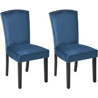 Esszimmerstuhl 2er Set Blau Samtstoff mit Nieten Holzbeine Glamour Look Wohnzimmer Essbereich Gästezimmer Arbeitszimmer Esszimmerstuhl 2er Set Blau Samtstoff mit Nieten Holzbeine Glamour Look Wohnzimmer Essbereich Gästezimmer Arbeitszimmer von BELIANI