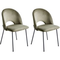 Esszimmerstuhl 2er Set COVELO Samtstoff Dunkelgrün von BELIANI