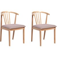 Esszimmerstuhl 2er Set CRAIG Holz Hellbraun / Taupe Esszimmerstuhl 2er Set CRAIG Holz Hellbraun / Taupe von BELIANI