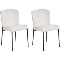 Esszimmerstuhl 2er Set Cremeweiß Stoffbezug Gestrickt mit Schwarzen Metallbeinen Skandi Modern Wohnzimmer Essbereich Flur Ausstattung Möbel Esszimmerstuhl 2er Set Cremeweiß Stoffbezug Gestrickt mit Schwarzen Metallbeinen Skandi Modern Wohnzimmer Essbereich Flur Ausstattung Möbel von BELIANI