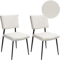 Esszimmerstuhl 2er Set Cremeweiß aus Cord Stoff Gepolstert mit Eisenbeinen Retro Eleganter Moderner Stil Stühle für Esszimmer Küche Esszimmerstuhl 2er Set Cremeweiß aus Cord Stoff Gepolstert mit Eisenbeinen Retro Eleganter Moderner Stil Stühle für Esszimmer Küche von BELIANI