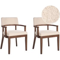 Esszimmerstuhl 2er Set DALBO Bouclé Dunkelbraun von BELIANI