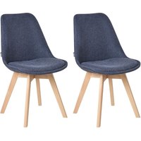 Esszimmerstuhl 2er Set Dunkelblau Stoff-Sitzschale mit Hellen Holzbeinen Retro-Design Wohnzimmer Küche Esszimmer Polsterstuhl Set Esszimmerstuhl 2er Set Dunkelblau Stoff-Sitzschale mit Hellen Holzbeinen Retro-Design Wohnzimmer Küche Esszimmer Polsterstuhl Set von BELIANI
