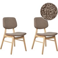 Esszimmerstuhl 2er Set ELAINE Holz Hellbraun / Taupe Esszimmerstuhl 2er Set ELAINE Holz Hellbraun / Taupe von BELIANI