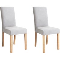 Esszimmerstuhl 2er Set Grau Polsterbezug Holzbeine Modern Esszimmerstuhl 2er Set Grau Polsterbezug Holzbeine Modern von BELIANI