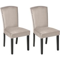Esszimmerstuhl 2er Set Grau Samtstoff mit Nieten Holzbeine Glamour Look Wohnzimmer Essbereich Gästezimmer Arbeitszimmer Esszimmerstuhl 2er Set Grau Samtstoff mit Nieten Holzbeine Glamour Look Wohnzimmer Essbereich Gästezimmer Arbeitszimmer von BELIANI