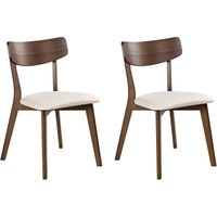 Esszimmerstuhl 2er Set HOPE Holz Cremeweiß / Dunkelbraun Esszimmerstuhl 2er Set HOPE Holz Cremeweiß / Dunkelbraun von BELIANI