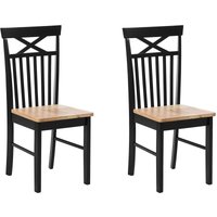 Esszimmerstuhl 2er Set HOUSTON Holz Schwarz von BELIANI