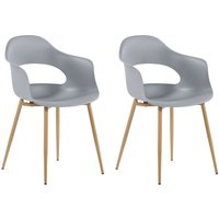 Esszimmerstuhl 2er Set Hellgrau Kunststoff mit Metallgestell Modern Skandinavisch Wohnzimmer Esszimmer Flur Diele Ausstattung Sitzmöbel Esszimmerstuhl 2er Set Hellgrau Kunststoff mit Metallgestell Modern Skandinavisch Wohnzimmer Esszimmer Flur Diele Ausstattung Sitzmöbel von BELIANI