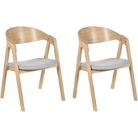 Esszimmerstuhl 2er Set Hellgrau Stoffbezug mit Hellen Holzbeinen Hohe Rückenlehne Retro Klassisches Design für Wohnzimmer Esstisch Gastronomie Esszimmerstuhl 2er Set Hellgrau Stoffbezug mit Hellen Holzbeinen Hohe Rückenlehne Retro Klassisches Design für Wohnzimmer Esstisch Gastronomie von BELIANI