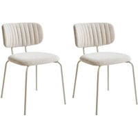 Esszimmerstuhl 2er Set IRINS Chenillegewebe Hellbeige Esszimmerstuhl 2er Set IRINS Chenillegewebe Hellbeige von BELIANI