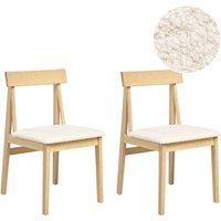Esszimmerstuhl 2er Set ISLE Holz Hellbraun / Beige von BELIANI