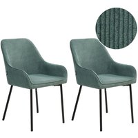 Esszimmerstuhl 2er Set LOVERNA Cord Grün von BELIANI