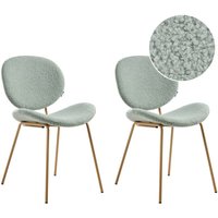 Esszimmerstuhl 2er Set LUANA Bouclé Hellgrün Esszimmerstuhl 2er Set LUANA Bouclé Hellgrün von BELIANI