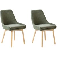 Esszimmerstuhl 2er Set MELFORT Stoff Dunkelgrün von BELIANI