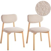 Esszimmerstuhl 2er Set MILLS Bouclé Hellbeige von BELIANI