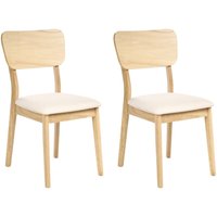 Esszimmerstuhl 2er Set MINIER Holz Hellbraun / Beige Esszimmerstuhl 2er Set MINIER Holz Hellbraun / Beige von BELIANI