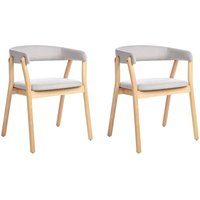 Esszimmerstuhl 2er Set MYLO Holz Hellgrau Esszimmerstuhl 2er Set MYLO Holz Hellgrau von BELIANI