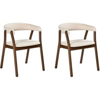Esszimmerstuhl 2er Set MYLO Stoff Cremeweiß / Dunkelbraun Esszimmerstuhl 2er Set MYLO Stoff Cremeweiß / Dunkelbraun von BELIANI