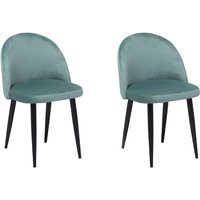 Esszimmerstuhl 2er Set Mintgrün Samtstoff Metallbeine Modern von BELIANI