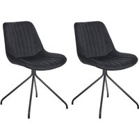 Esszimmerstuhl 2er Set NAVASOTA Samtstoff Schwarz Esszimmerstuhl 2er Set NAVASOTA Samtstoff Schwarz von BELIANI