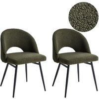 Esszimmerstuhl 2er Set ONAGA Bouclé Dunkelgrün Esszimmerstuhl 2er Set ONAGA Bouclé Dunkelgrün von BELIANI