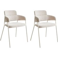 Esszimmerstuhl 2er Set PAONIA Chenillegewebe Hellbeige Esszimmerstuhl 2er Set PAONIA Chenillegewebe Hellbeige von BELIANI