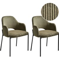 Esszimmerstuhl 2er Set RATON Cord Olivgrün Esszimmerstuhl 2er Set RATON Cord Olivgrün von BELIANI