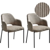 Esszimmerstuhl 2er Set RATON Cord Taupe von BELIANI
