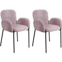 Esszimmerstuhl 2er Set Rosa Stoffbezug mit Schwarzen Metallbeinen Hohen Armlehnen Retro Wohnzimmer Essbereich Flur Ausstattung Möbel Esszimmerstuhl 2er Set Rosa Stoffbezug mit Schwarzen Metallbeinen Hohen Armlehnen Retro Wohnzimmer Essbereich Flur Ausstattung Möbel von BELIANI