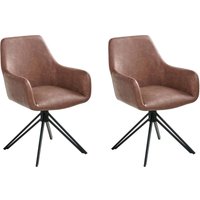 Esszimmerstuhl 2er Set SANSARC Kunstleder Braun von BELIANI