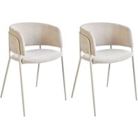 Esszimmerstuhl 2er Set SPRINGER Chenillegewebe Hellbeige von BELIANI