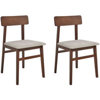Esszimmerstuhl 2er Set STACY Holz Taupe von BELIANI