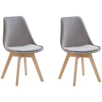Esszimmerstuhl 2er Set Grau Samtstoff Holzbeine Minimalismus von BELIANI