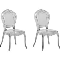 Esszimmerstuhl 2er Set Schwarz/Transparent Kunststoff Schick Esszimmerstuhl 2er Set Schwarz/Transparent Kunststoff Schick von BELIANI