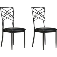 Esszimmerstuhl 2er Set GIRARD Metall Schwarz von BELIANI
